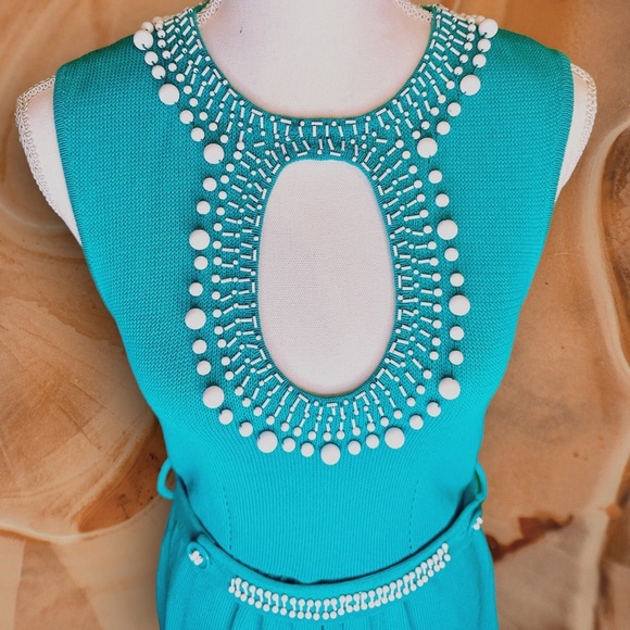 NWT Vintage Nanette Lepore Turquoise ‘Lucia’ Tunic Style Mini Dress Size Medium - Picture 8 of 16